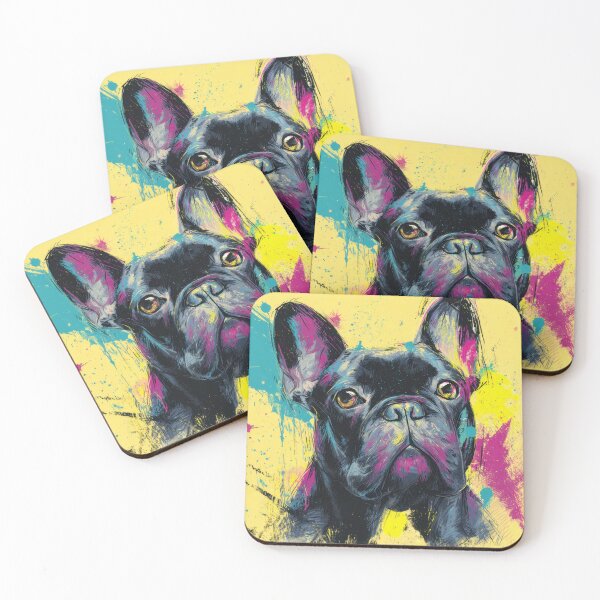 Item preview, Colorful French bulldog mural designed and sold by anytka.