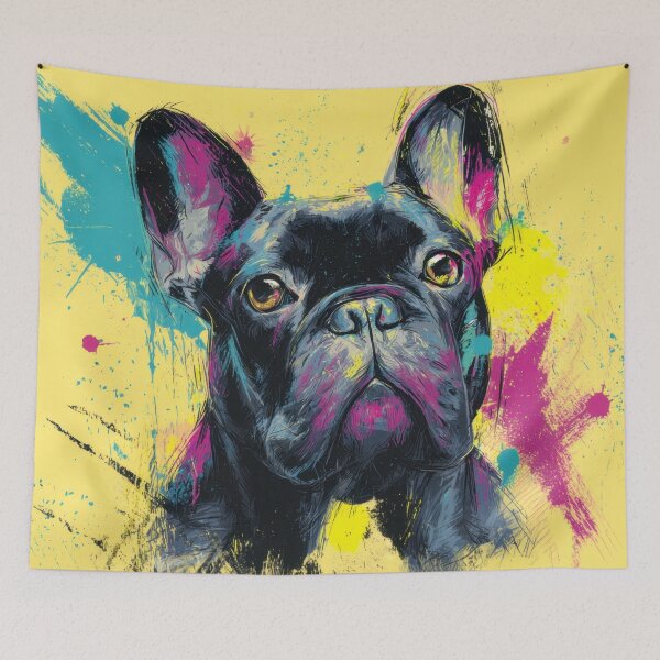 Item preview, Colorful French bulldog mural designed and sold by anytka.