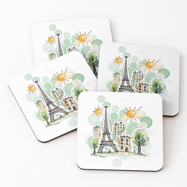 Item preview, Cartoon Eiffel Tower with Paris Landscape Cute Travel Design designed and sold by iamKRUK.
