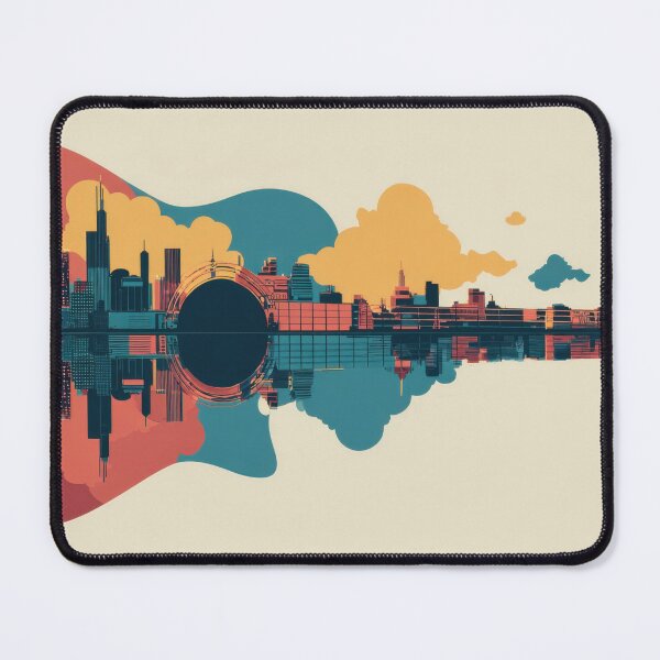 Item preview, A guitar shape shows a city skyline designed and sold by anytka.