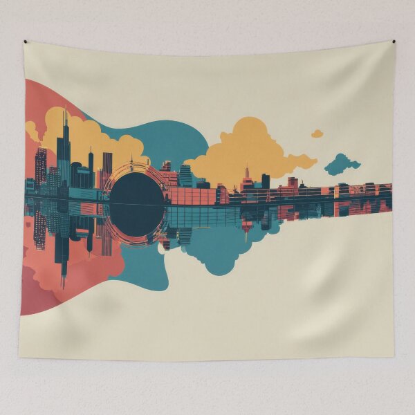 Item preview, A guitar shape shows a city skyline designed and sold by anytka.