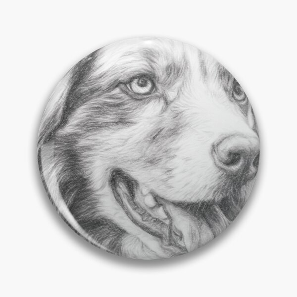 Item preview, Australian Shepherd Pencil Sketch Portrait | Black and White Dog Art Print | Realistic Aussie Drawing | Minimalist Pet Illustration Gift designed and sold by Leon Woods Pencil Art.