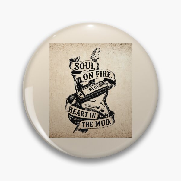 Item preview, Soul on Fire Blues Guitar and Harmonica Vintage Music Art designed and sold by UrbanPopDesigns.