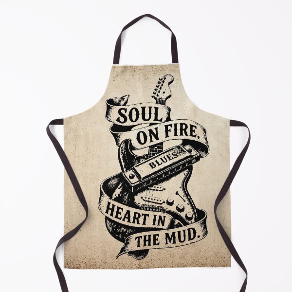 Item preview, Soul on Fire Blues Guitar and Harmonica Vintage Music Art designed and sold by UrbanPopDesigns.