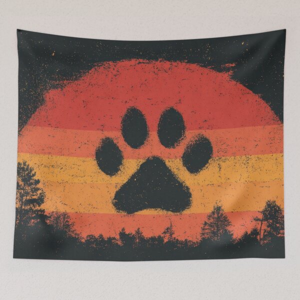 Item preview, Sunset with a large paw print designed and sold by anytka.