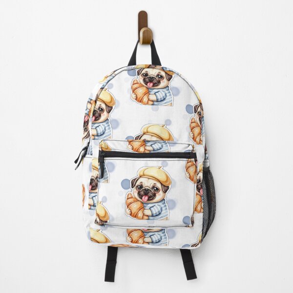 Item preview, French Pug with Beret Holding Croissant France Flag Shirt Design designed and sold by iamKRUK.