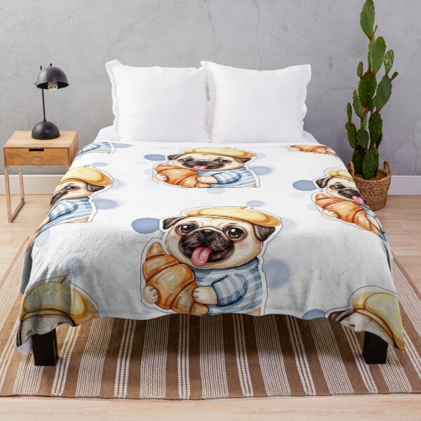 Item preview, French Pug with Beret Holding Croissant France Flag Shirt Design designed and sold by iamKRUK.
