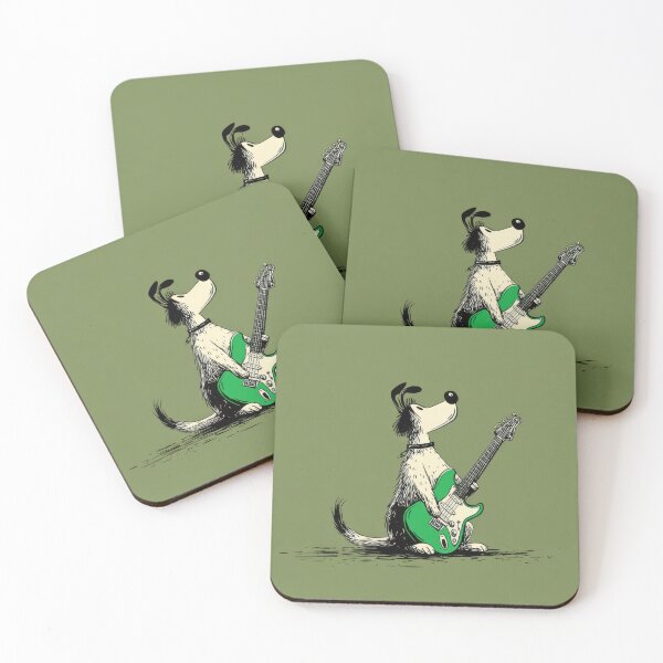 Item preview, Dog plays guitar on green background designed and sold by anytka.