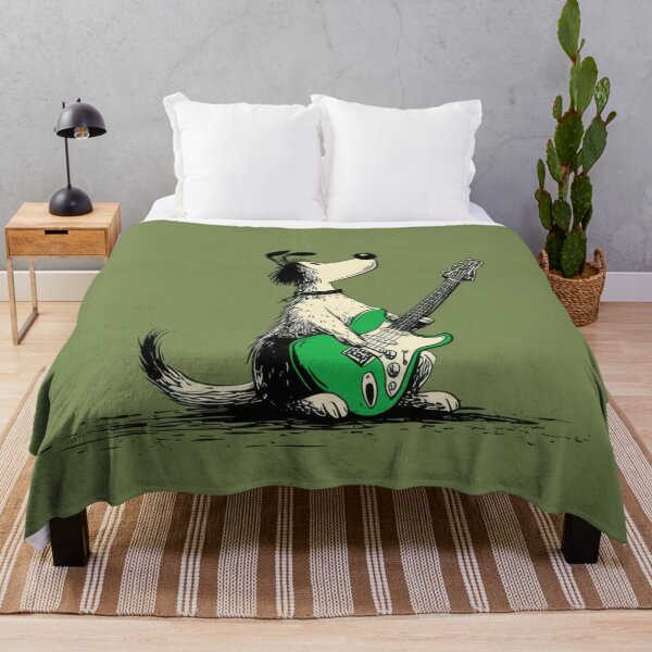 Item preview, Dog plays guitar on green background designed and sold by anytka.