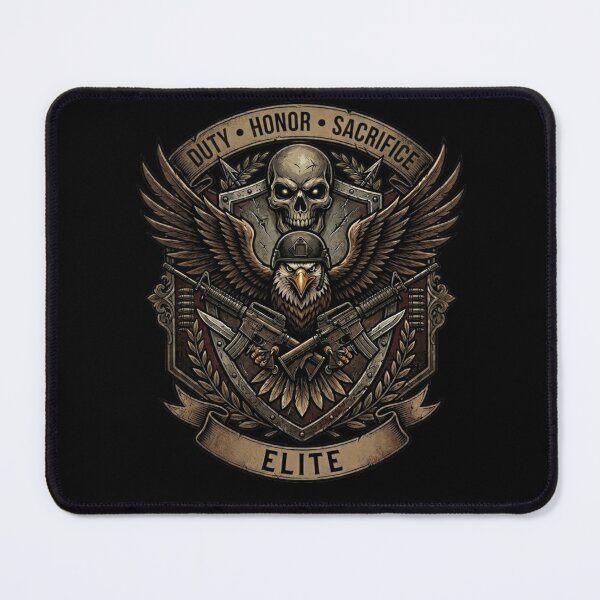 Item preview, Military Style Eagle Wings Skull Badge Art designed and sold by RoyalDeluxGo.
