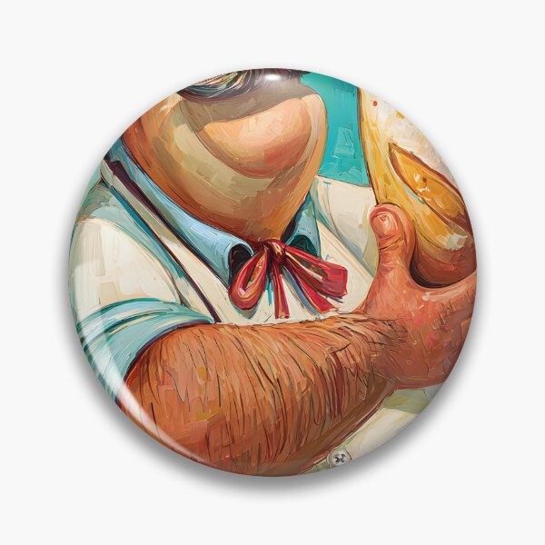 Item preview, Cheerful Baker Holding Freshly Baked Bread Loaf designed and sold by Artessie.