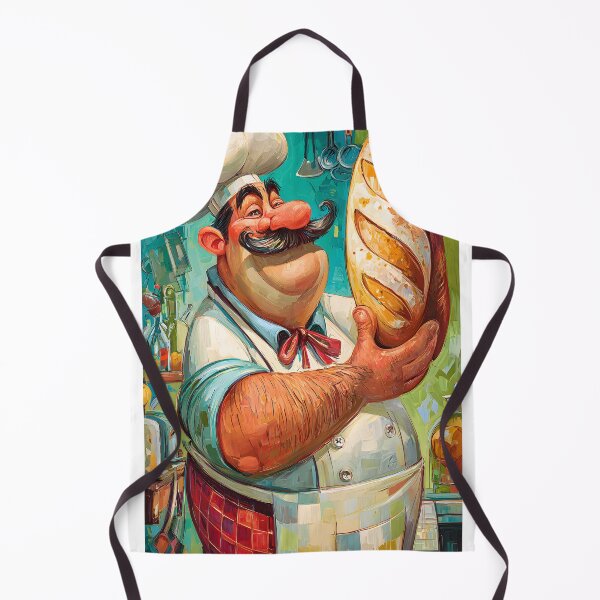 Item preview, Cheerful Baker Holding Freshly Baked Bread Loaf designed and sold by Artessie.