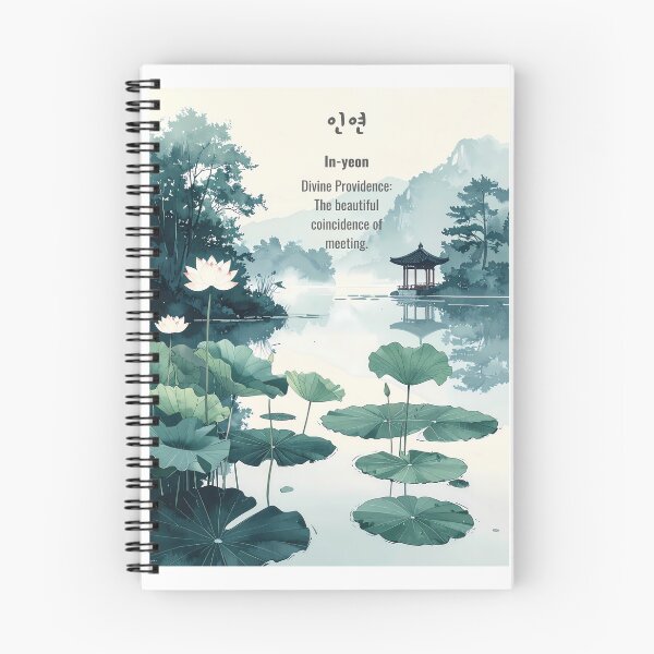 Item preview, Korean Word "In-yeon" (The Thread of Destiny) – Calm Hangul Typography Art(Version 4/4) designed and sold by ZenHangulArt.
