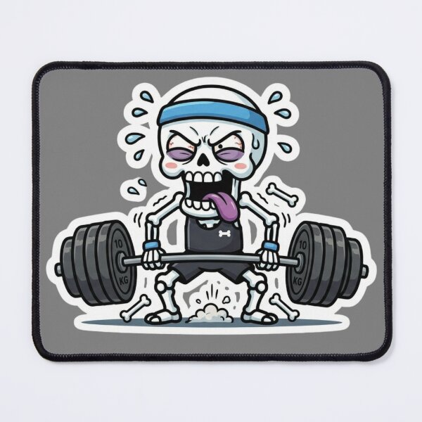Item preview, Funny Gym Skeleton Deadlifting - No Pain No Gain Workout Sticker designed and sold by BreezifyDesignStudio.