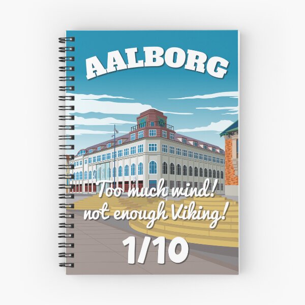 Item preview, Aalborg Denmark 1/10 Too Much Wind Not Enough Viking Funny Vintage Travel Poster designed and sold by Stadify.