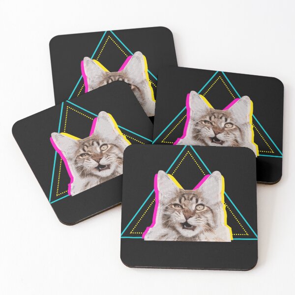 Item preview, Ohhh Funny Cat Meme – Retro Neon Aesthetic Kitty Vaporwave Humor Design designed and sold by EichStore.