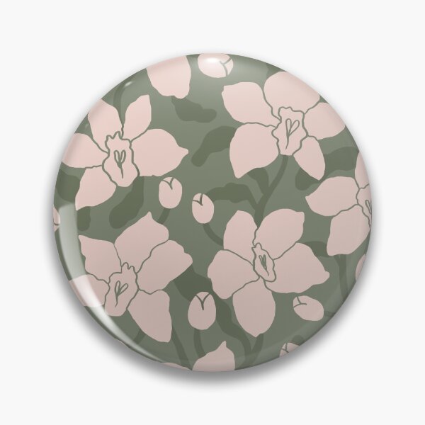 Item preview, Fabric in Blush Orchid Floral Pattern Sage Green Botanical Summer designed and sold by Ema Tudose.