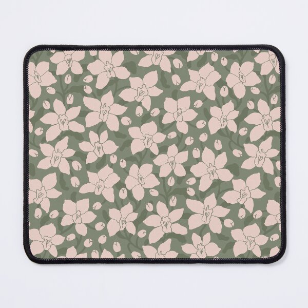 Item preview, Fabric in Blush Orchid Floral Pattern Sage Green Botanical Summer designed and sold by Ema Tudose.