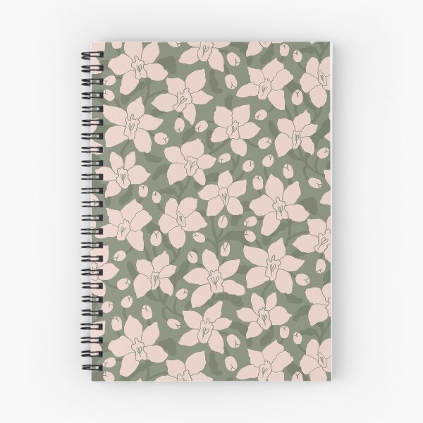 Item preview, Fabric in Blush Orchid Floral Pattern Sage Green Botanical Summer designed and sold by Ema Tudose.