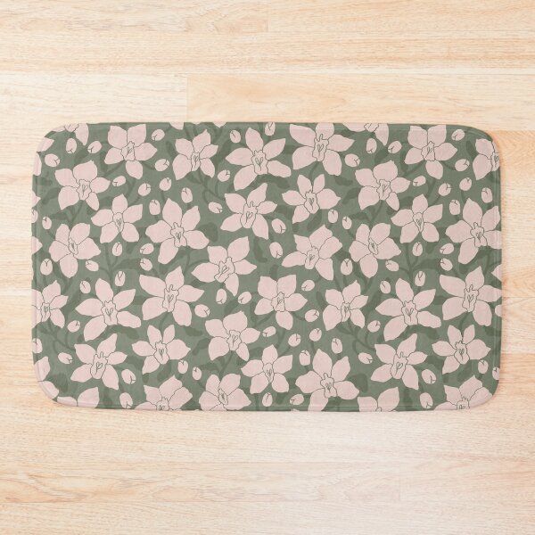 Item preview, Fabric in Blush Orchid Floral Pattern Sage Green Botanical Summer designed and sold by Ema Tudose.