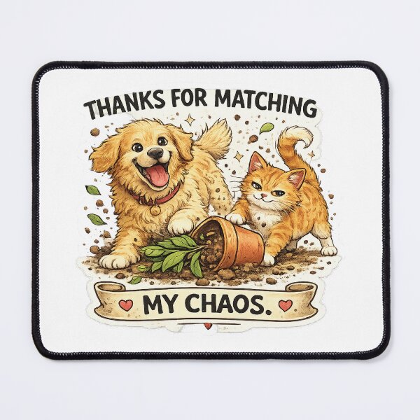 Item preview, Funny Best Friend Gift Cat Dog Chaotic Duo designed and sold by Gentlestate.