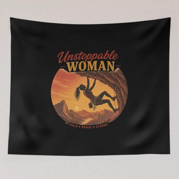 Item preview, Unstoppable Woman – Rock Climbing Gift Idea for Strong Women | Bold Brave Strong Design designed and sold by EichStore.