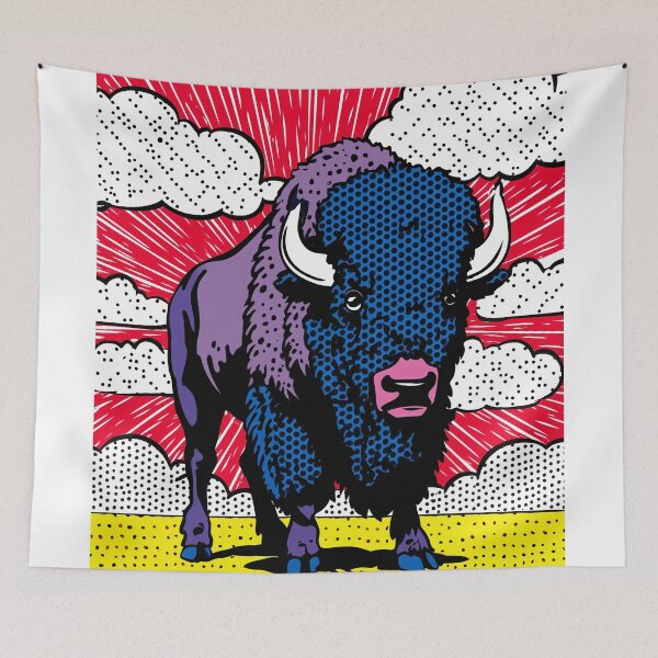 Item preview, Pop Art Bison with Clouds designed and sold by lautir.