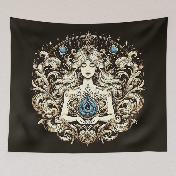 Item preview, Water Spirit Goddess – Flowing Feminine Energy Illustration designed and sold by Roberta Calabrese.