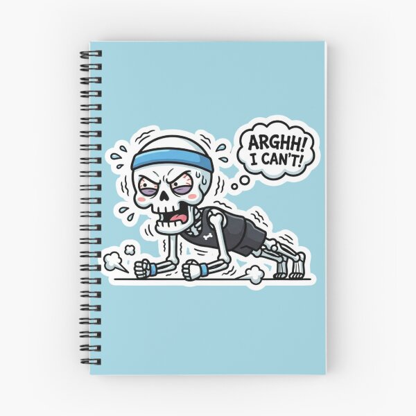 Item preview, Funny Plank Skeleton Workout - Arghh I Can't Gym Humor Sticker designed and sold by BreezifyDesignStudio.