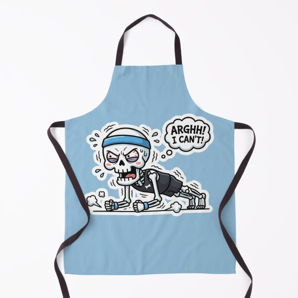 Item preview, Funny Plank Skeleton Workout - Arghh I Can't Gym Humor Sticker designed and sold by BreezifyDesignStudio.