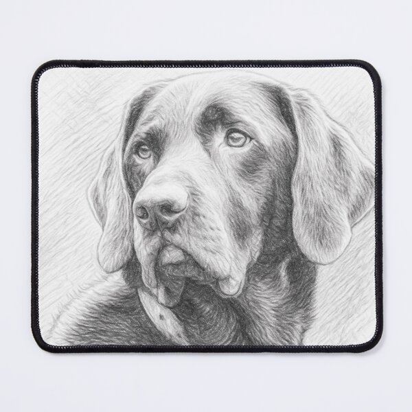 Item preview, Labrador Retriever Pencil Sketch Portrait | Black and White Lab Dog Art | Realistic Pet Drawing | Minimalist Monochrome Illustration Gift designed and sold by Leon Woods Pencil Art.