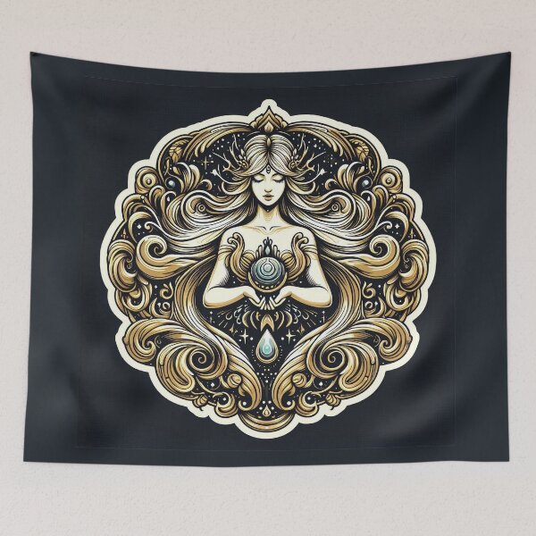 Item preview, Water Spirit Goddess – Flowing Feminine Energy Illustration designed and sold by Roberta Calabrese.