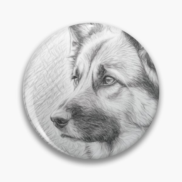 Item preview, German Shepherd Pencil Sketch Portrait | Black and White GSD Dog Art | Realistic Pet Drawing | Minimalist Monochrome Illustration Gift designed and sold by Leon Woods Pencil Art.