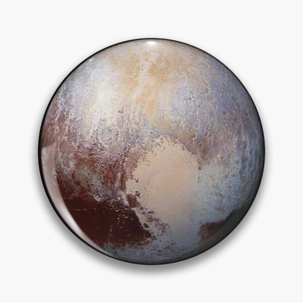 Artikelvorschau, Pluto-Planeten-Anstecknadel entworfen und verkauft von xercesdesigns.