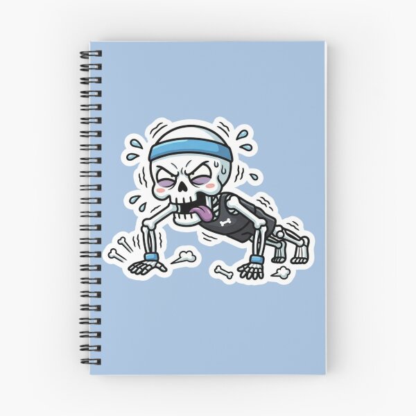 Item preview, Funny Skeleton Push Up Challenge - Exhausted Gym Humor Sticker designed and sold by BreezifyDesignStudio.