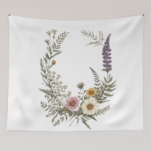 Item preview, Vintage Botanical Pressed Flowers Print — Wildflower Wreath Cottagecore Herbarium Wall Art, Dark Academia 1970s Aesthetic Floral Poster designed and sold by Ditstyle.