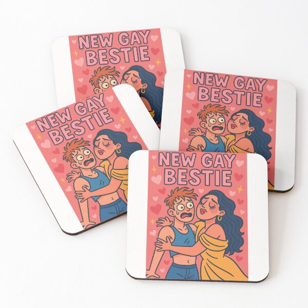 Item preview, New Gay Bestie – Dramatic Hug and Queer Friendship designed and sold by Places On Earth.
