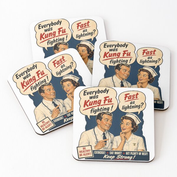 Item preview, Kung-Fu Fighting Doctor & Nurse – Retro Vintage Humor Sticker designed and sold by P’s stuff.