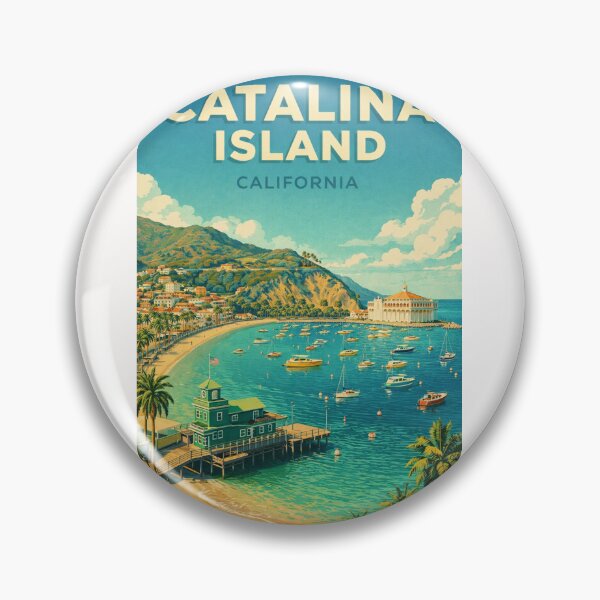 Item preview, Catalina Island Avalon Harbor California Coastal Boats and Hillside Town designed and sold by Places On Earth.