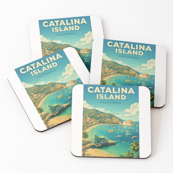 Item preview, Catalina Island Avalon Harbor California Coastal Boats and Hillside Town designed and sold by Places On Earth.