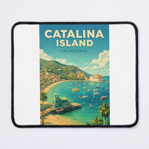 Item preview, Catalina Island Avalon Harbor California Coastal Boats and Hillside Town designed and sold by Places On Earth.