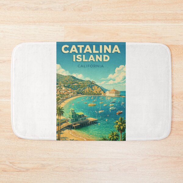 Item preview, Catalina Island Avalon Harbor California Coastal Boats and Hillside Town designed and sold by Places On Earth.