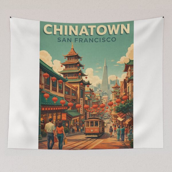 Item preview, Chinatown San Francisco California Dragon Gate Streets and Cable Car designed and sold by Places On Earth.