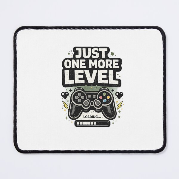 Item preview, Just One More Level Funny Gamer Quote Gaming Controller Design designed and sold by Artbysarmina.