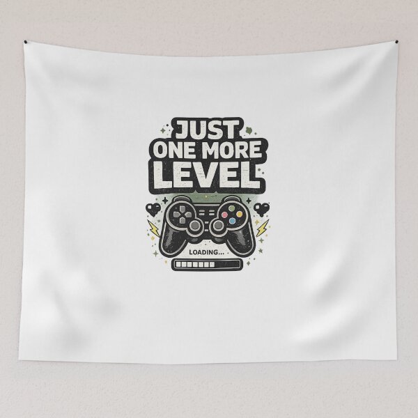 Item preview, Just One More Level Funny Gamer Quote Gaming Controller Design designed and sold by Artbysarmina.