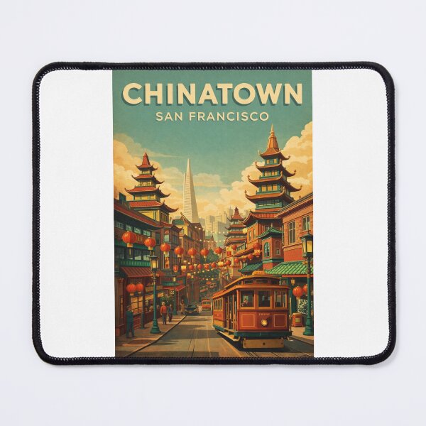 Item preview, Chinatown San Francisco California Pagoda Architecture and Cable Car Street designed and sold by Places On Earth.