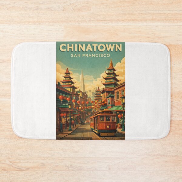 Item preview, Chinatown San Francisco California Pagoda Architecture and Cable Car Street designed and sold by Places On Earth.