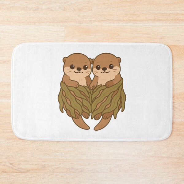 Item preview, Cute sea otter couple in a seaweed blanket designed and sold by Pineapple-Tree.