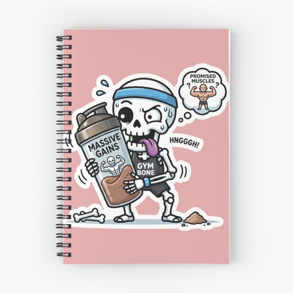 Item preview, Funny Gym Skeleton with Protein Shake - Massive Gains Workout Sticker designed and sold by BreezifyDesignStudio.