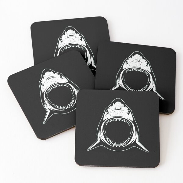 Item preview, Minimalist Great White Shark Open Jaws Line Art designed and sold by haitrieuic96.